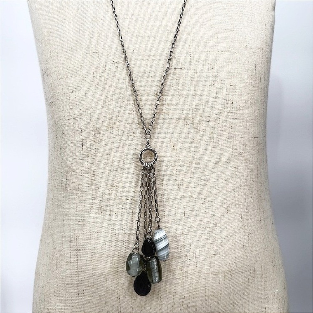 Lia Sophia Necklace Lariat Style 'Myth' Long Tassel Beaded Convertible Jewelry